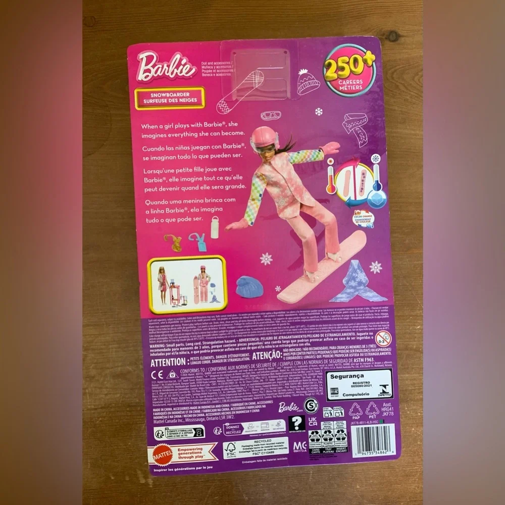 Barbie Snowboarder Doll with Pink Gear Careers You Can Be Anything New NIB